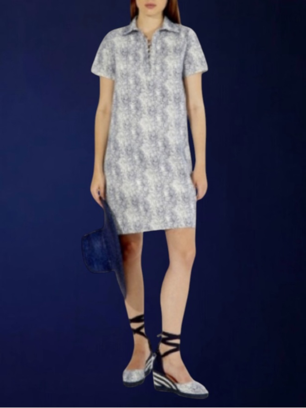 VILAGALLO DALIA BLUE PITON SNAKESKIN SHORT SLEEVE DRESS SIZE EU 38